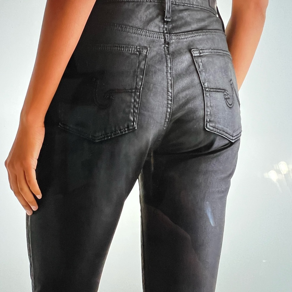 ADRIANO GOLDSCHMIED FARRAH‎ LEATHERETTE BLACK JEANS
